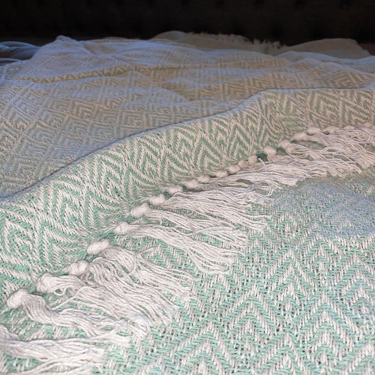 Mallorca Tassel Throw Blanket - 100% Cotton 50x60