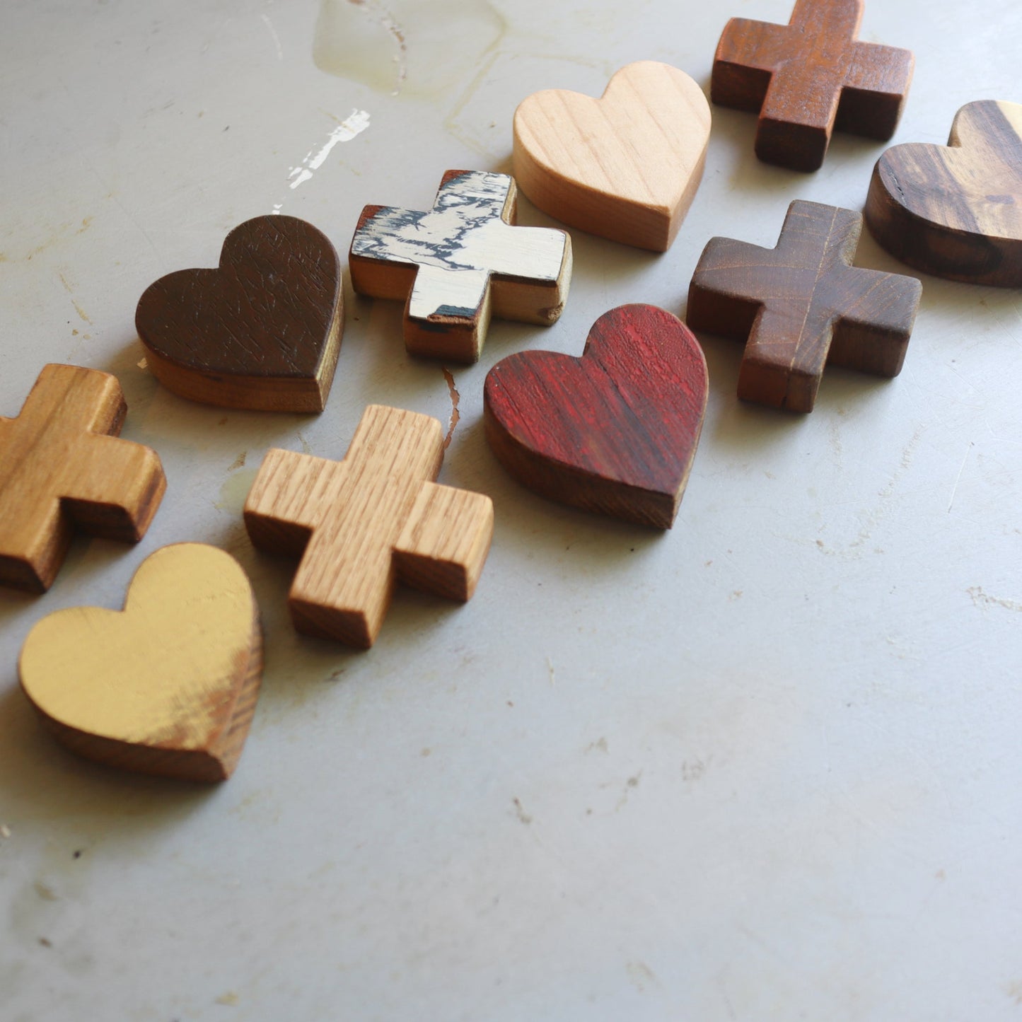 Tic-Tac-Toe Heart Game - Handmade Reclaimed Wood - 7.5" Board