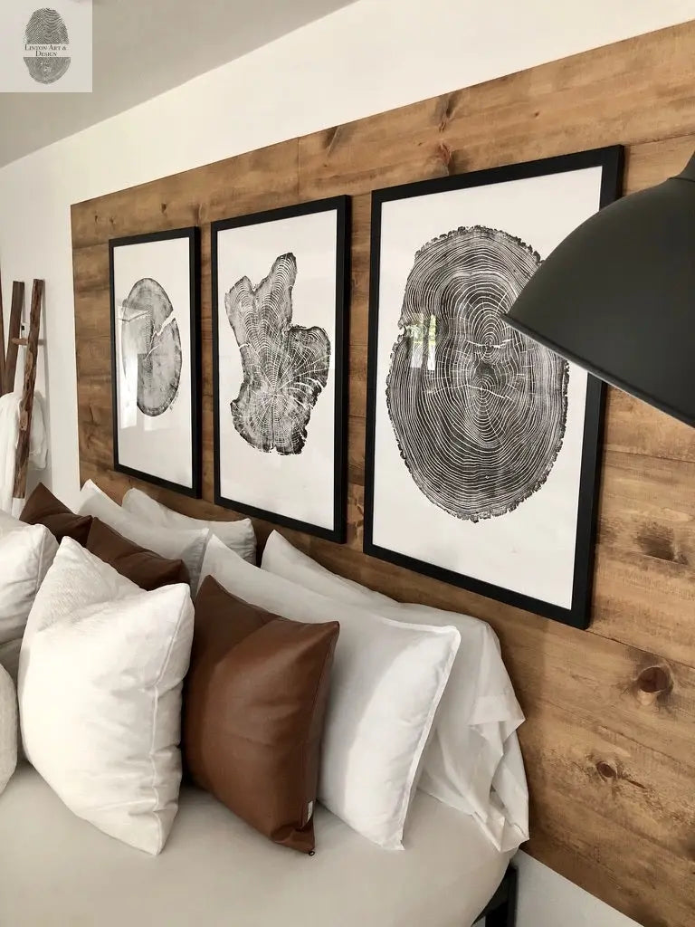 Tree Ring Triptych Wall Art - Set of 3 Panel Prints