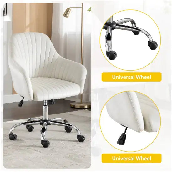 Velvet Office Chair - Modern Adjustable Swivel Chair with Casters