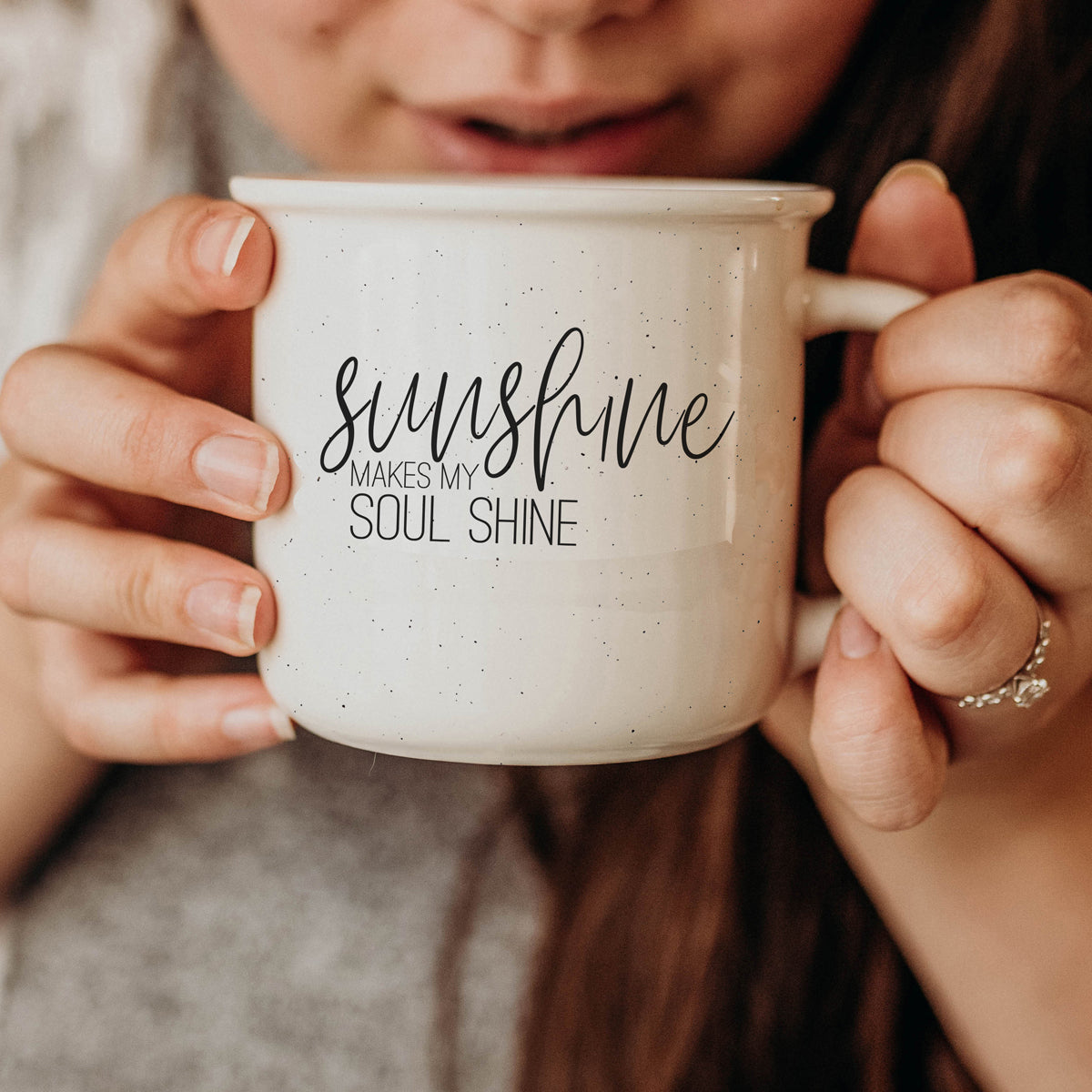 Sunshine Ceramic Coffee Mug - 14oz Campfire Style