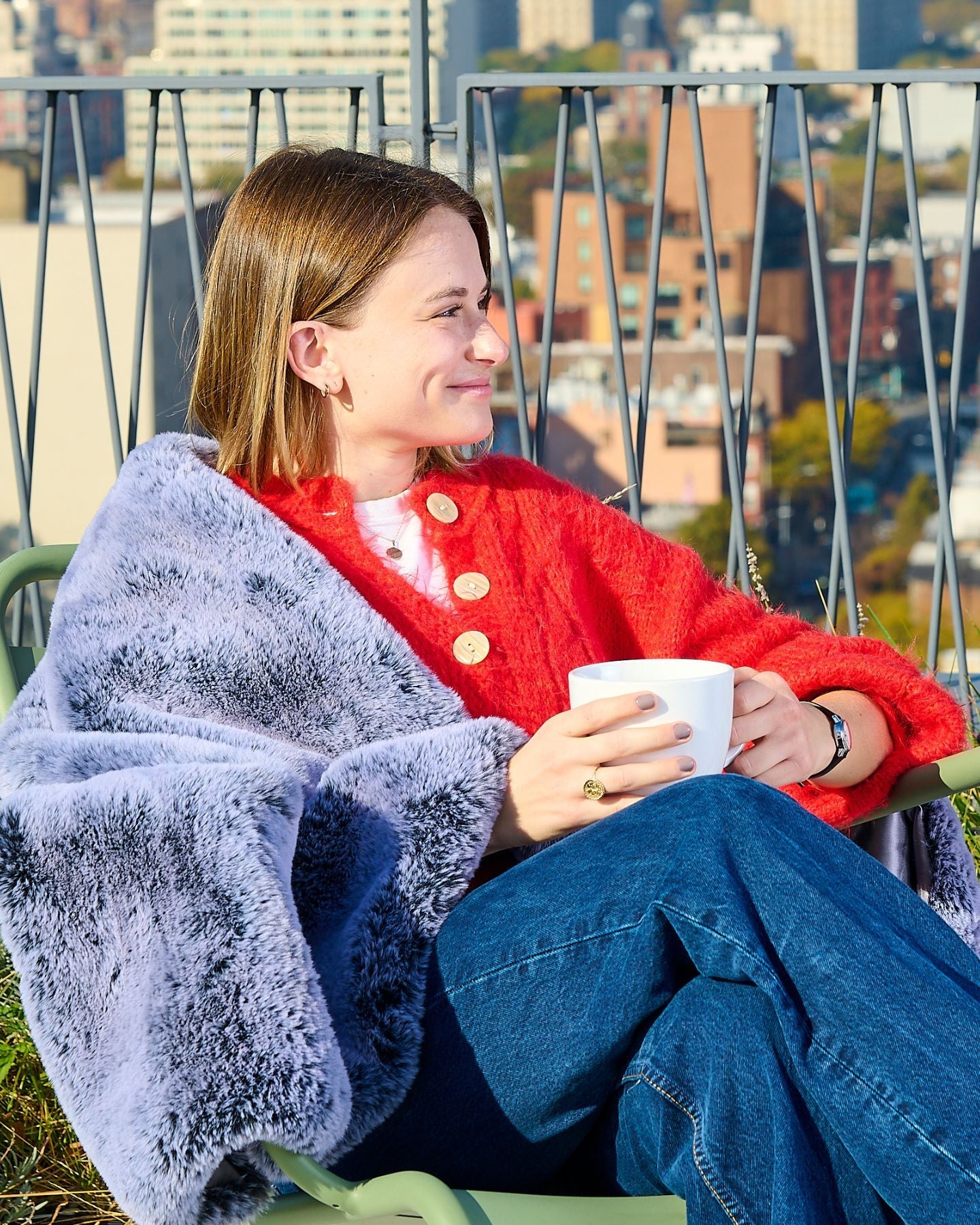 City Mink Waterproof Faux Fur Lap Blanket