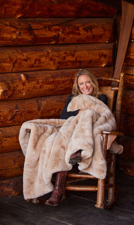 Indoor Faux Fur Blanket with Waterproof Satin Backing
