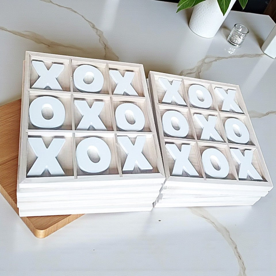Handmade Wooden Tic Tac Toe Board - 12x12 Rustic Game