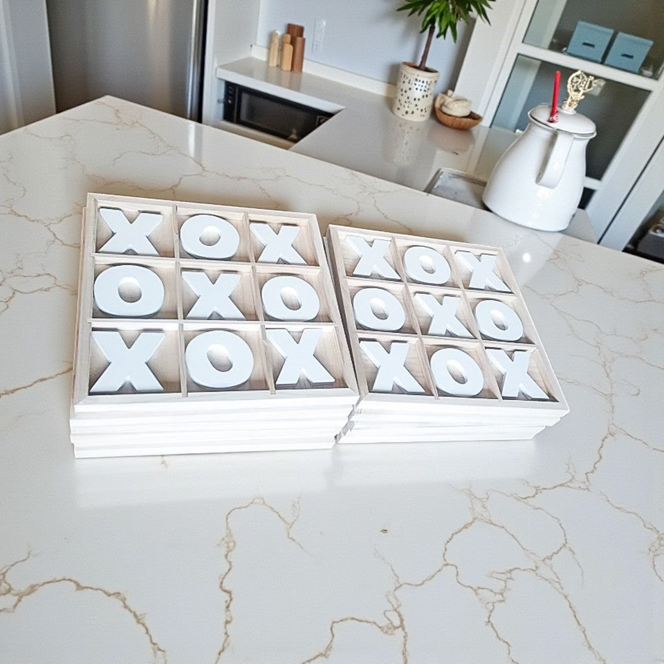 Handmade Wooden Tic Tac Toe Board - 12x12 Rustic Game