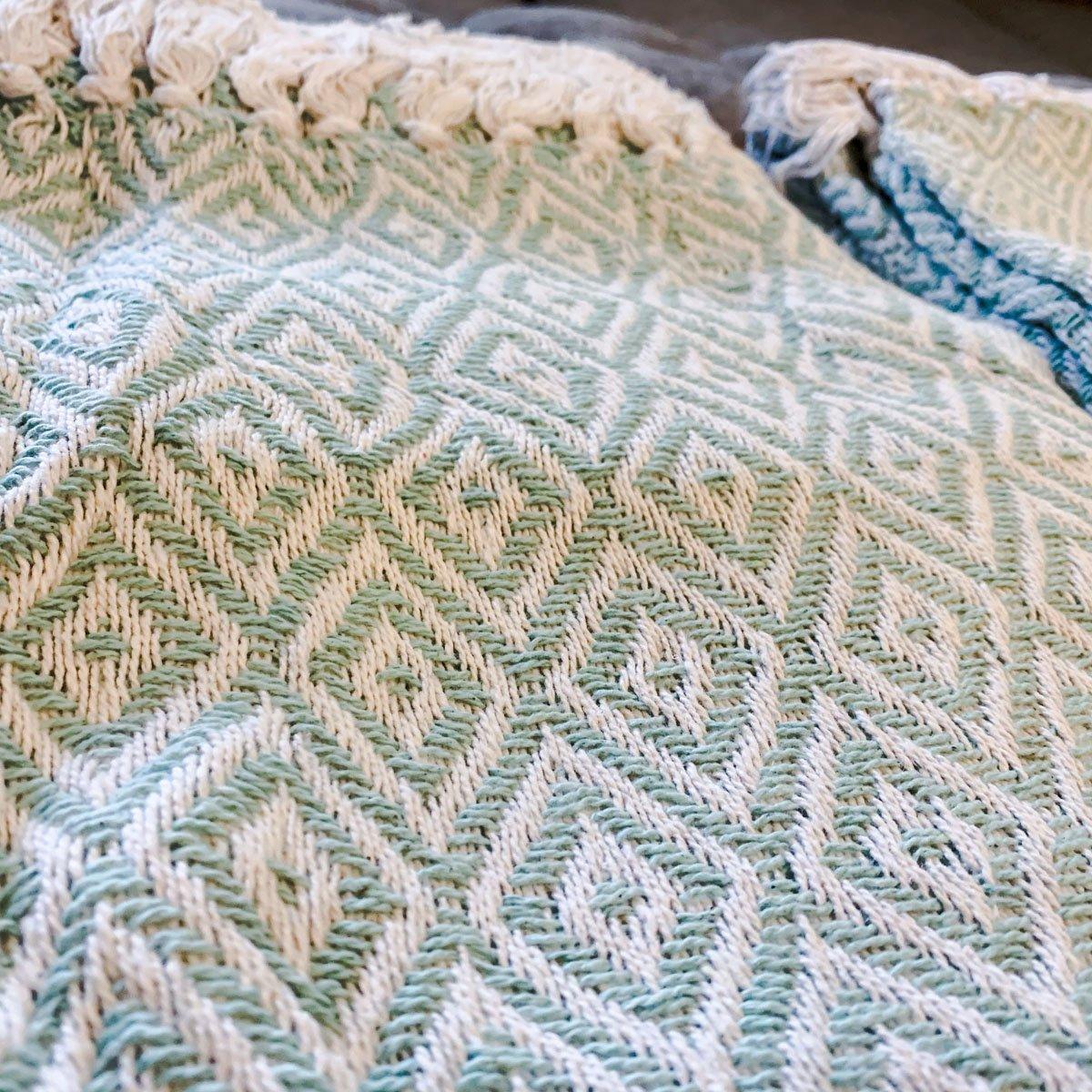 Mallorca Tassel Throw Blanket - 100% Cotton 50x60