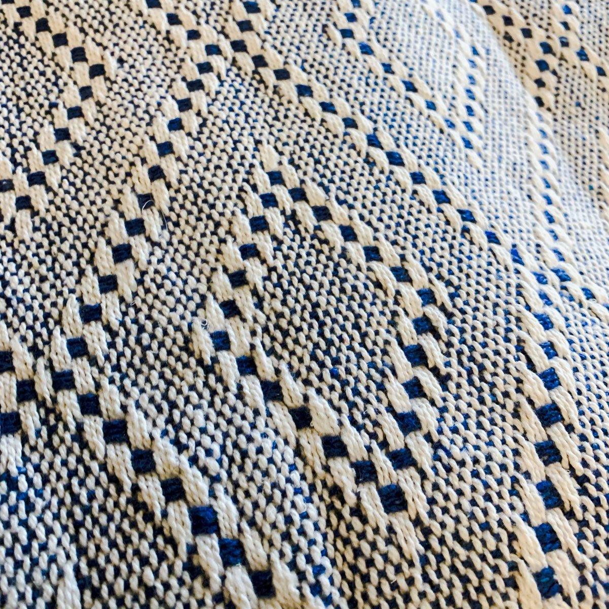 Blue Diamond Throw Blanket with Tassels - 50x60 Cotton