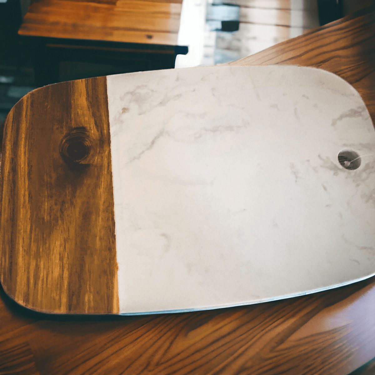 Martha Acacia Serving Board - 12x8 Acacia Wood & Marble