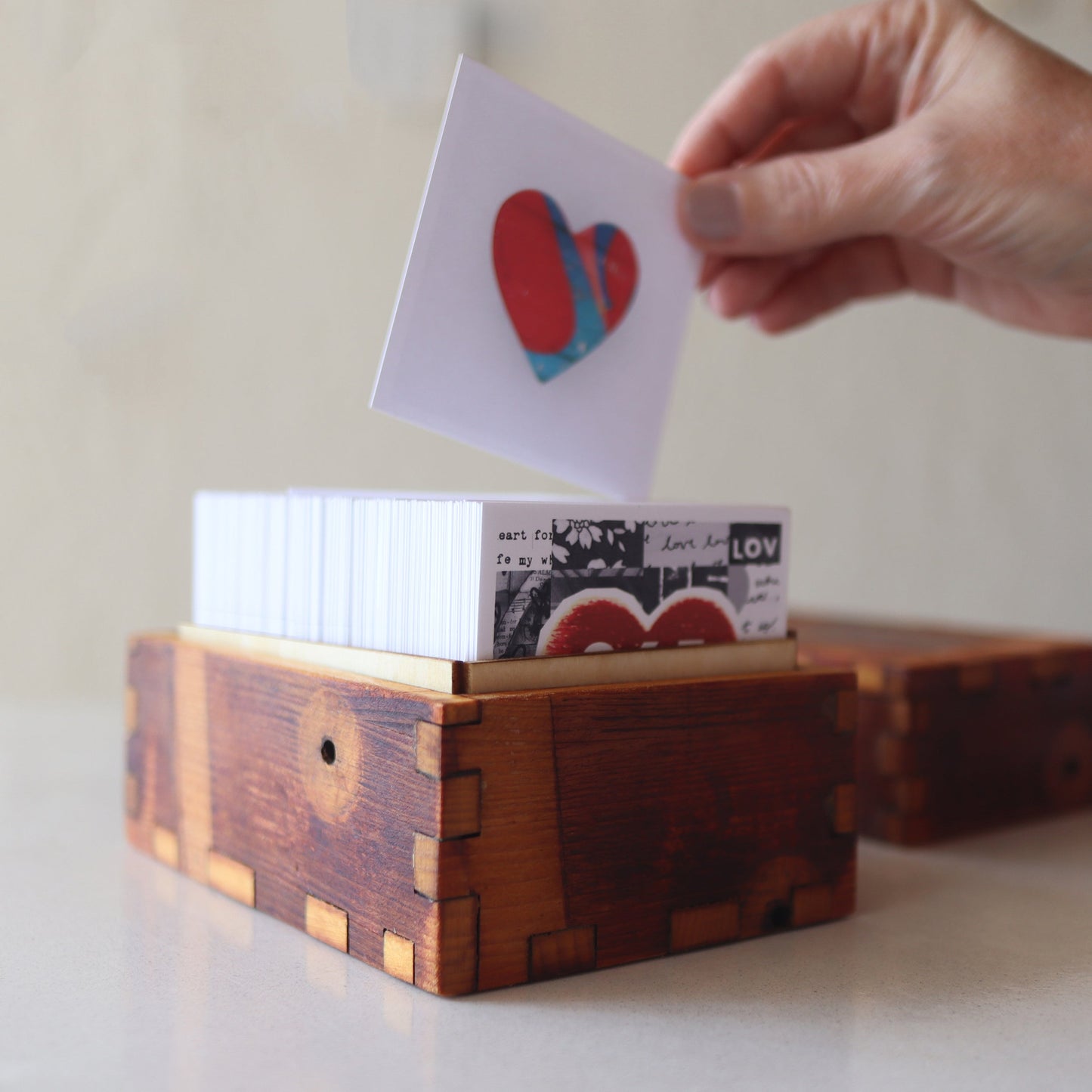 365 Card Storage Box - Reclaimed Piano Wood