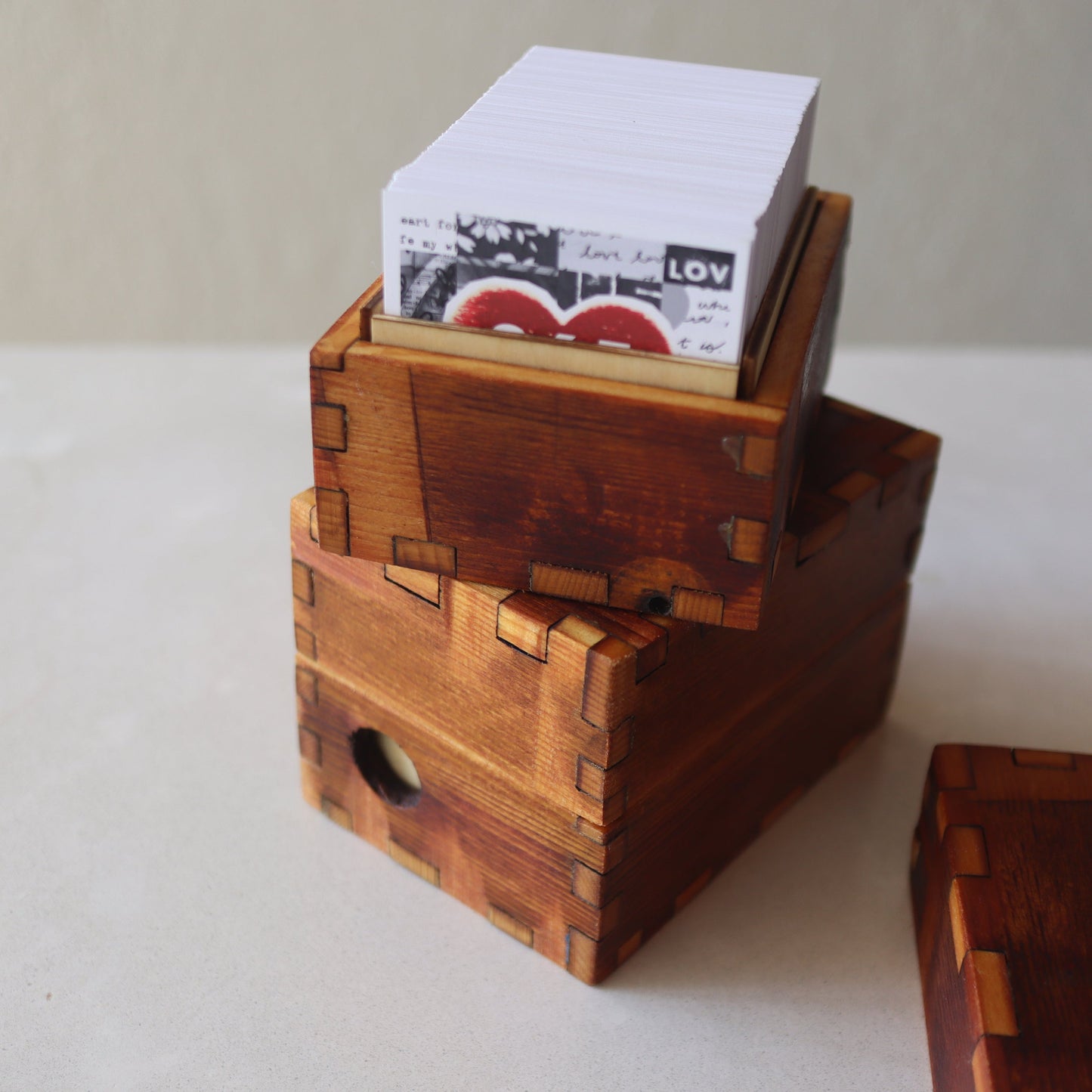 365 Card Storage Box - Reclaimed Piano Wood