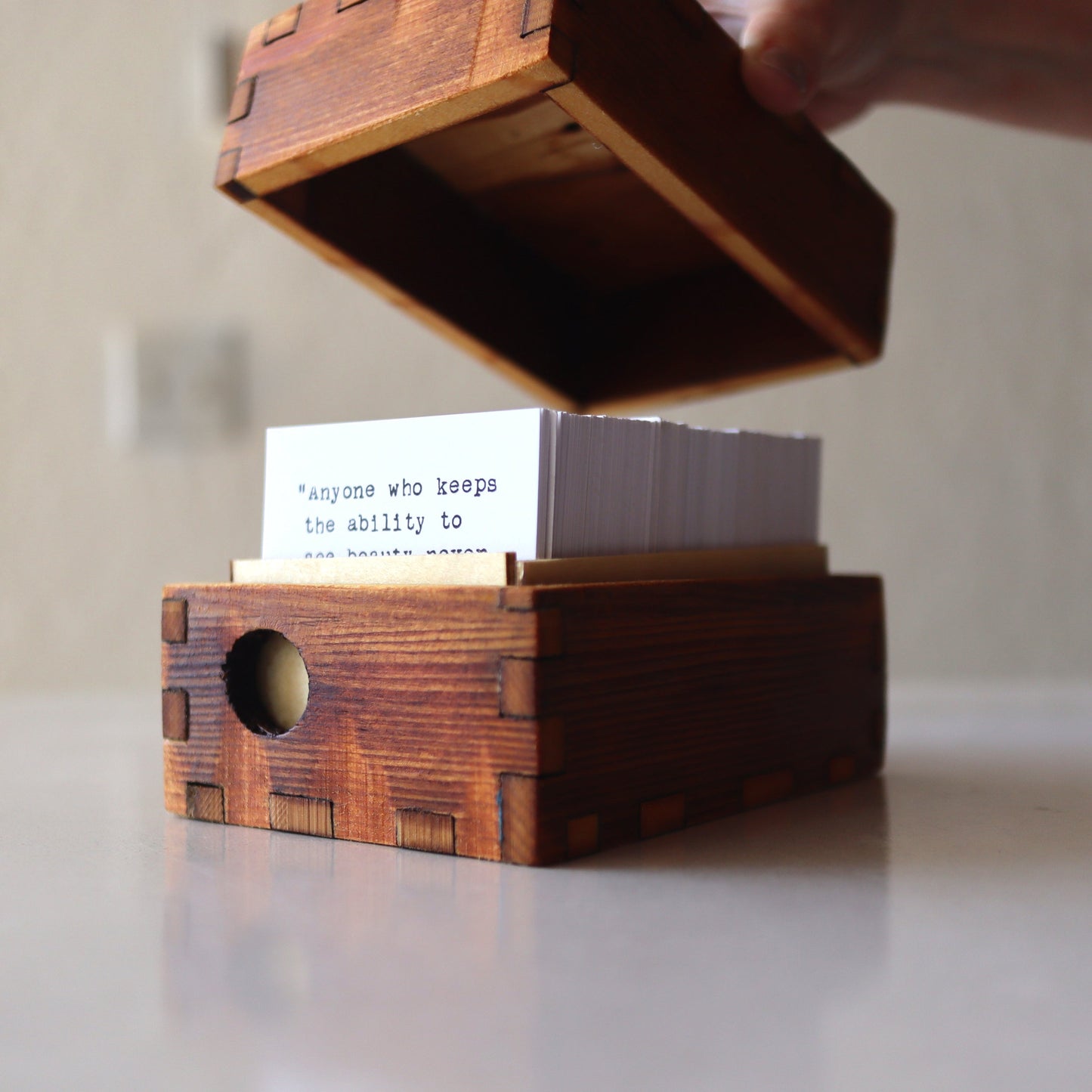365 Card Storage Box - Reclaimed Piano Wood