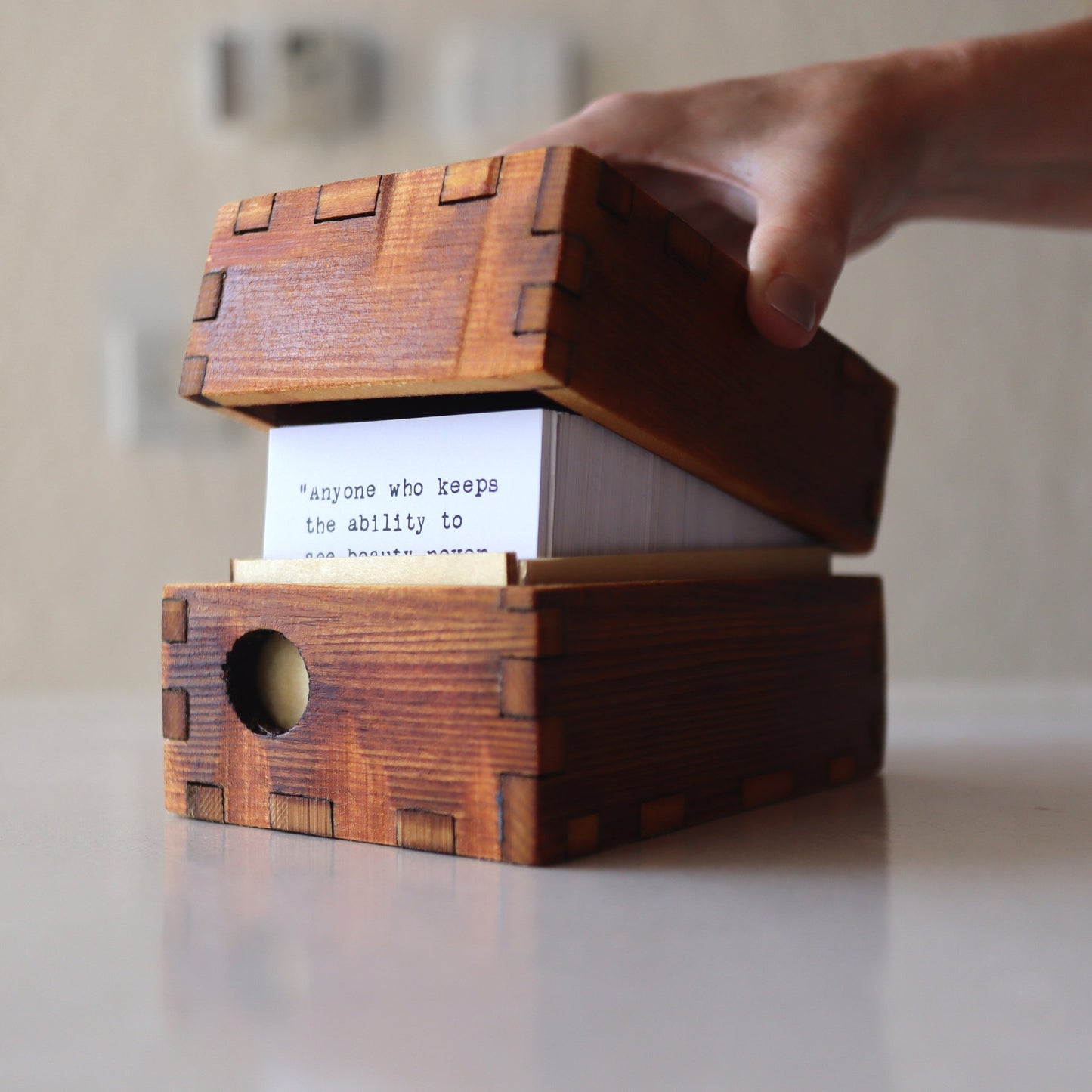 365 Card Storage Box - Reclaimed Piano Wood