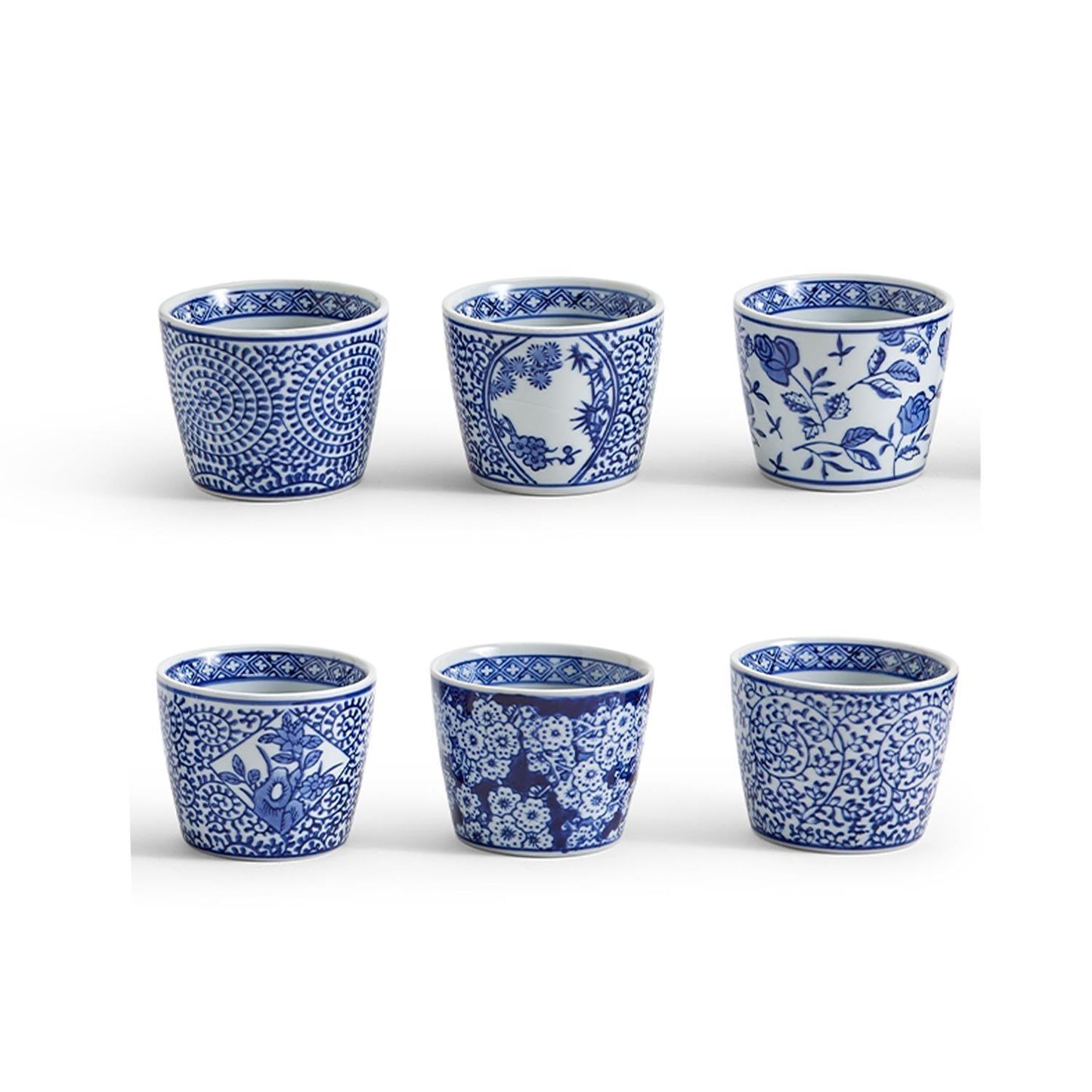Mini Chinoiserie Cachepots - Hand-Painted Porcelain 2.75"