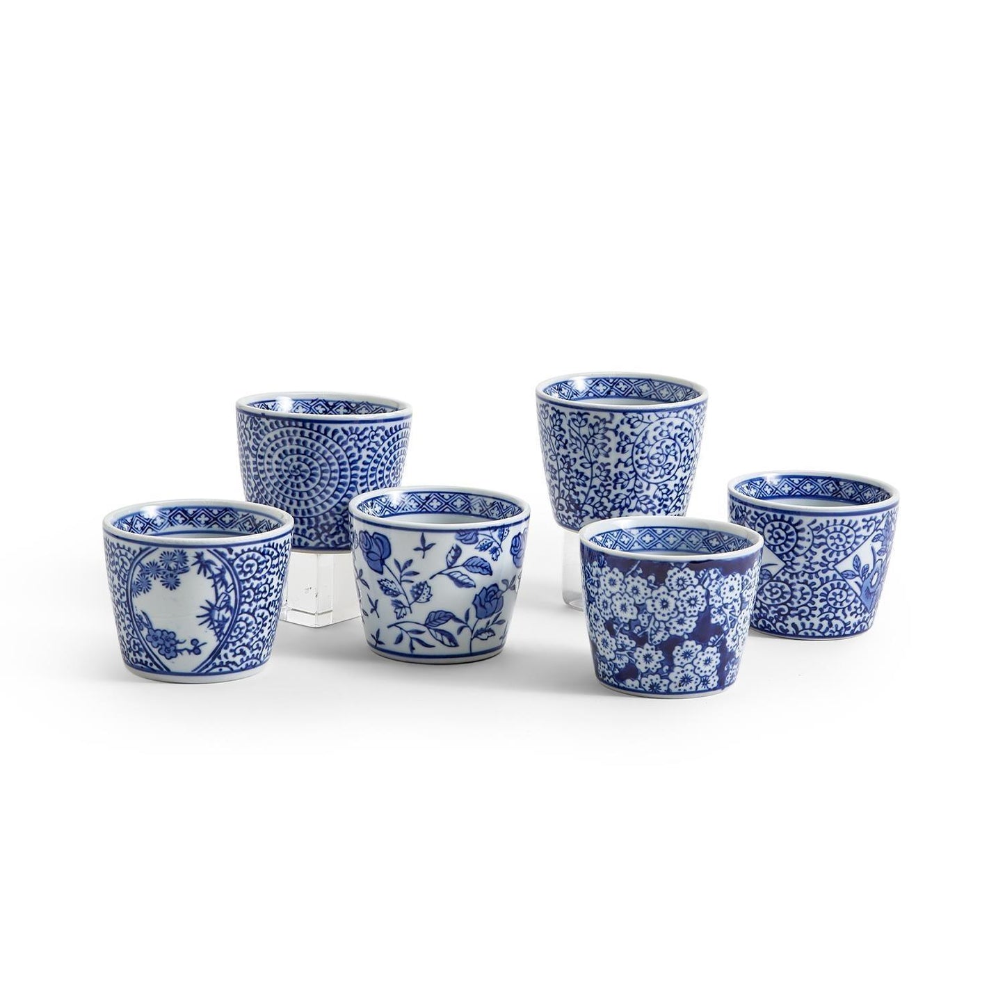 Mini Chinoiserie Cachepots - Hand-Painted Porcelain 2.75"