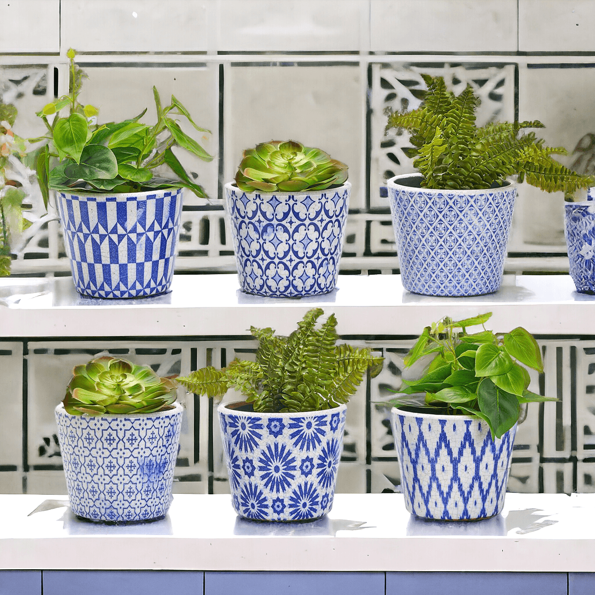 Terracotta Pot 5.5" - Rustic Patterned Handmade