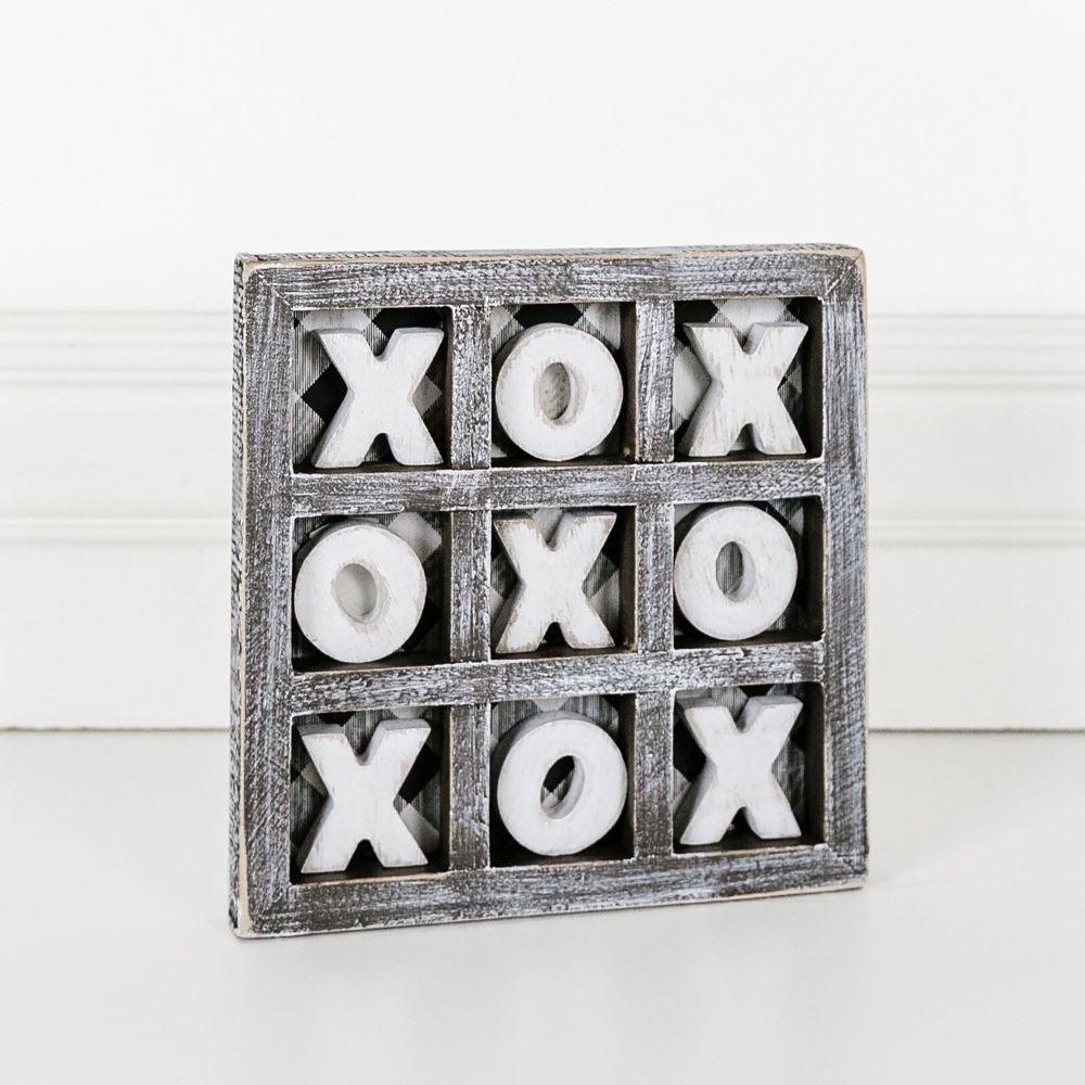 Gingham XOXO Tic Tac Toe Game - Wooden 12x12 or 6x6
