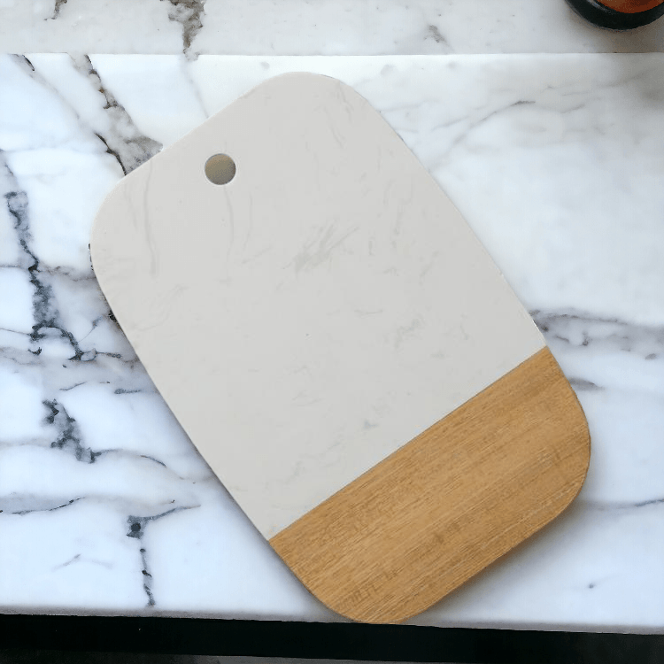 Martha Acacia Serving Board - 12x8 Acacia Wood & Marble