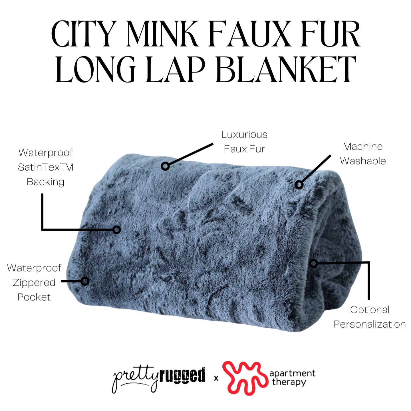 City Mink Waterproof Faux Fur Lap Blanket