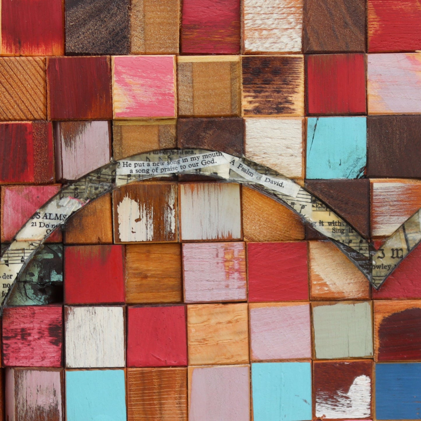 New Song In My Heart Mosaic Art Print - Psalm 40 - 20x20"