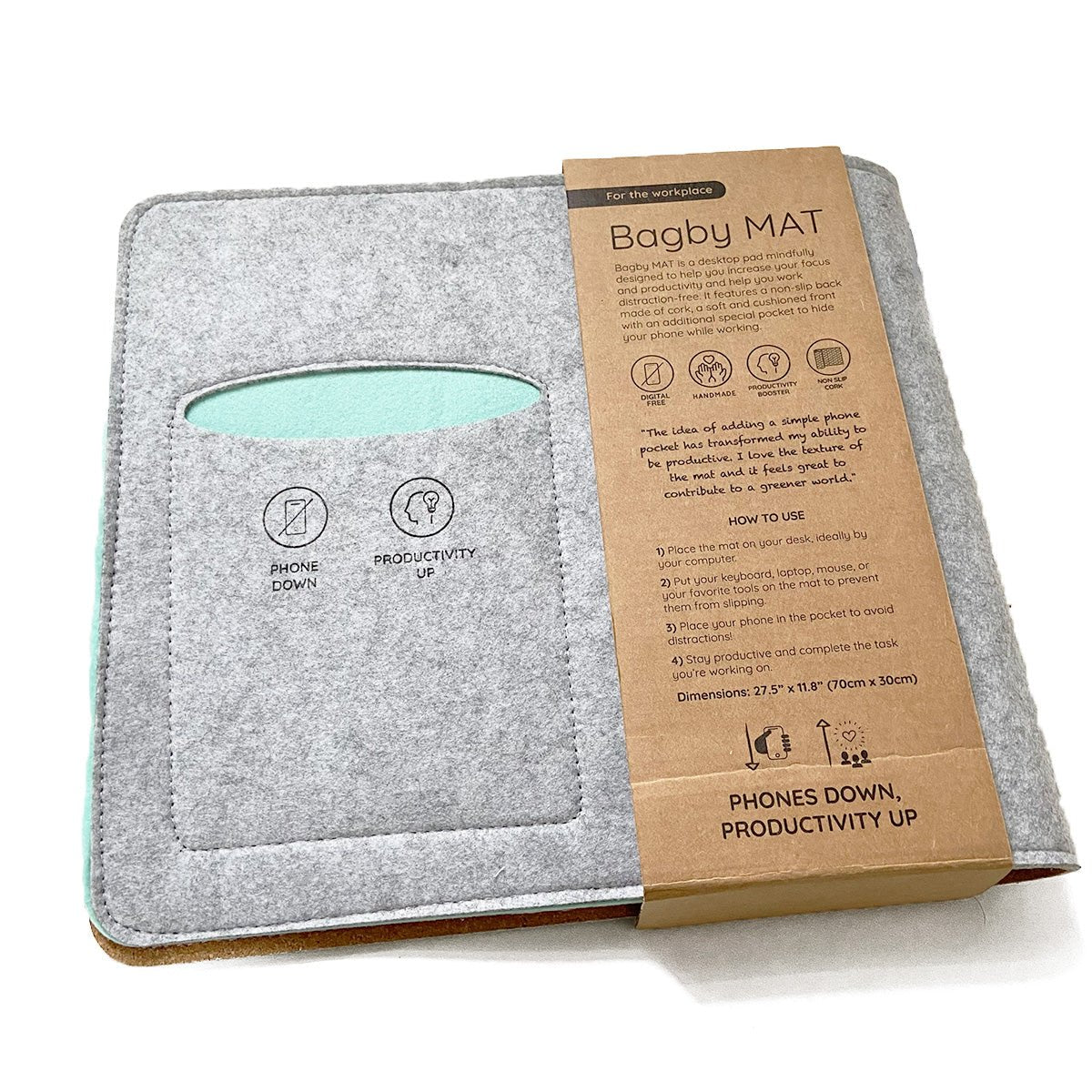 Bagby MAT No-Phone Desk Pad - Focus-Enhancing Workspace Organizer