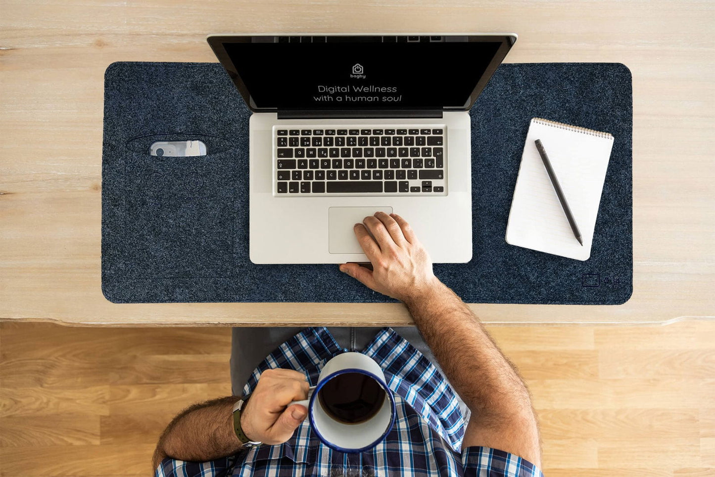 Bagby MAT No-Phone Desk Pad - Focus-Enhancing Workspace Organizer