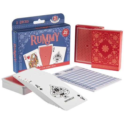 Rummy Card Game Set with 2 Decks and Scorecards