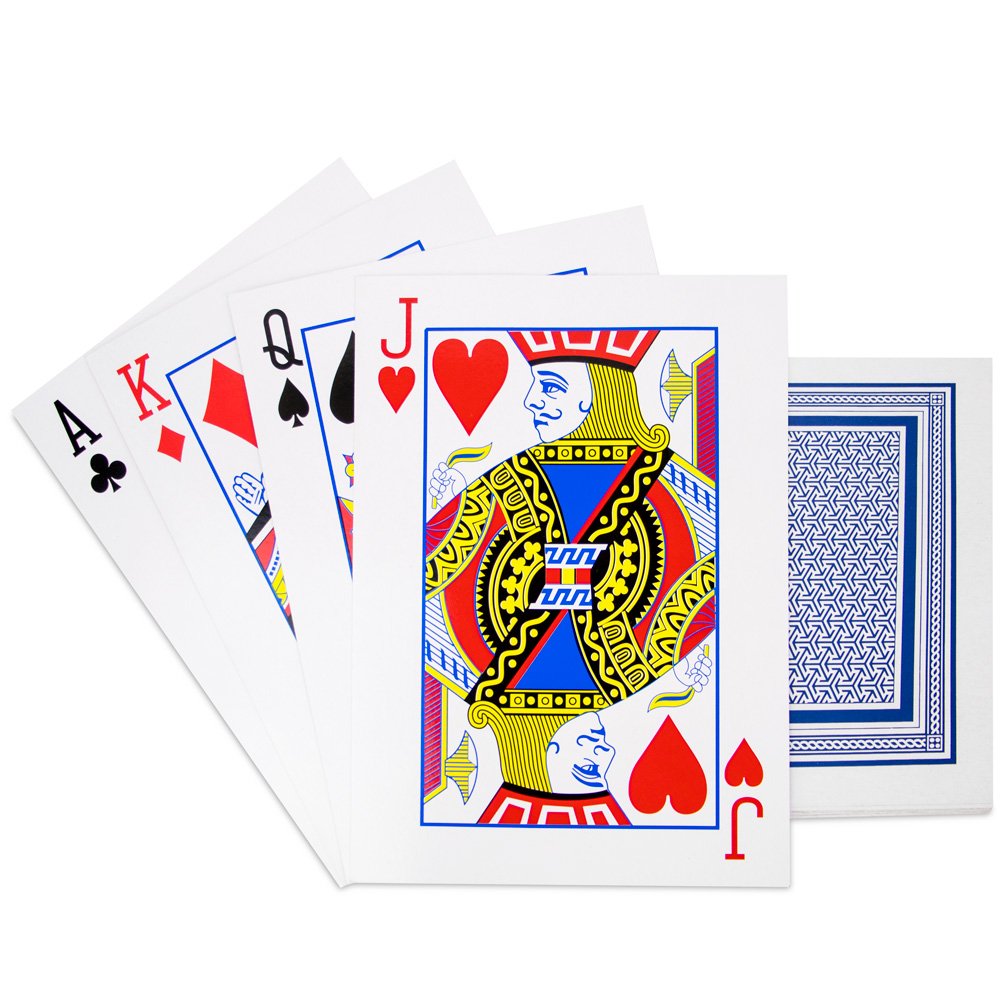 Super Jumbo Playing Cards - 8.25" x 11.75" Oversized Deck