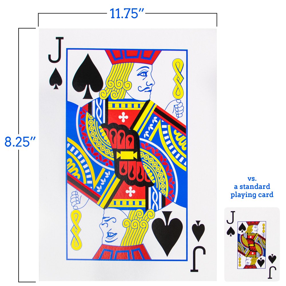 Super Jumbo Playing Cards - 8.25" x 11.75" Oversized Deck