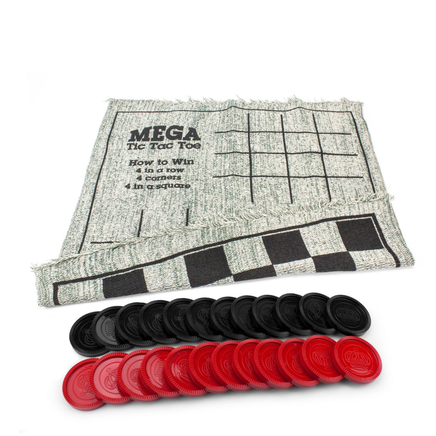 3-in-1 Giant Checkers Rug - 24" x 24" Game Mat