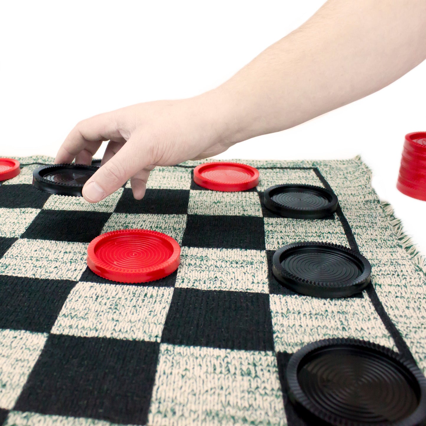 3-in-1 Giant Checkers Rug - 24" x 24" Game Mat