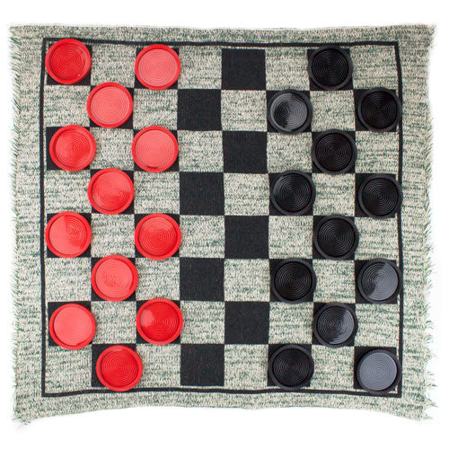 3-in-1 Giant Checkers Rug - 24" x 24" Game Mat