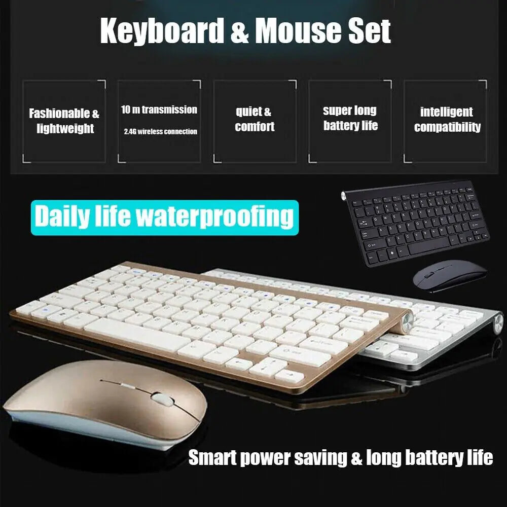 Mini Wireless Keyboard and Mouse Set