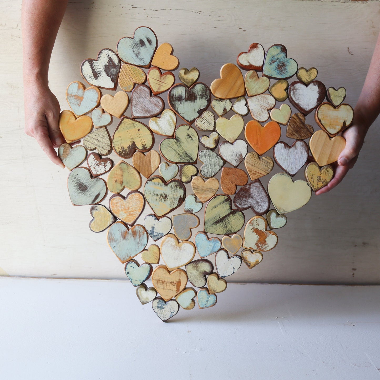 Heart of Hearts Wood Art - Handmade Reclaimed Wood Mosaic