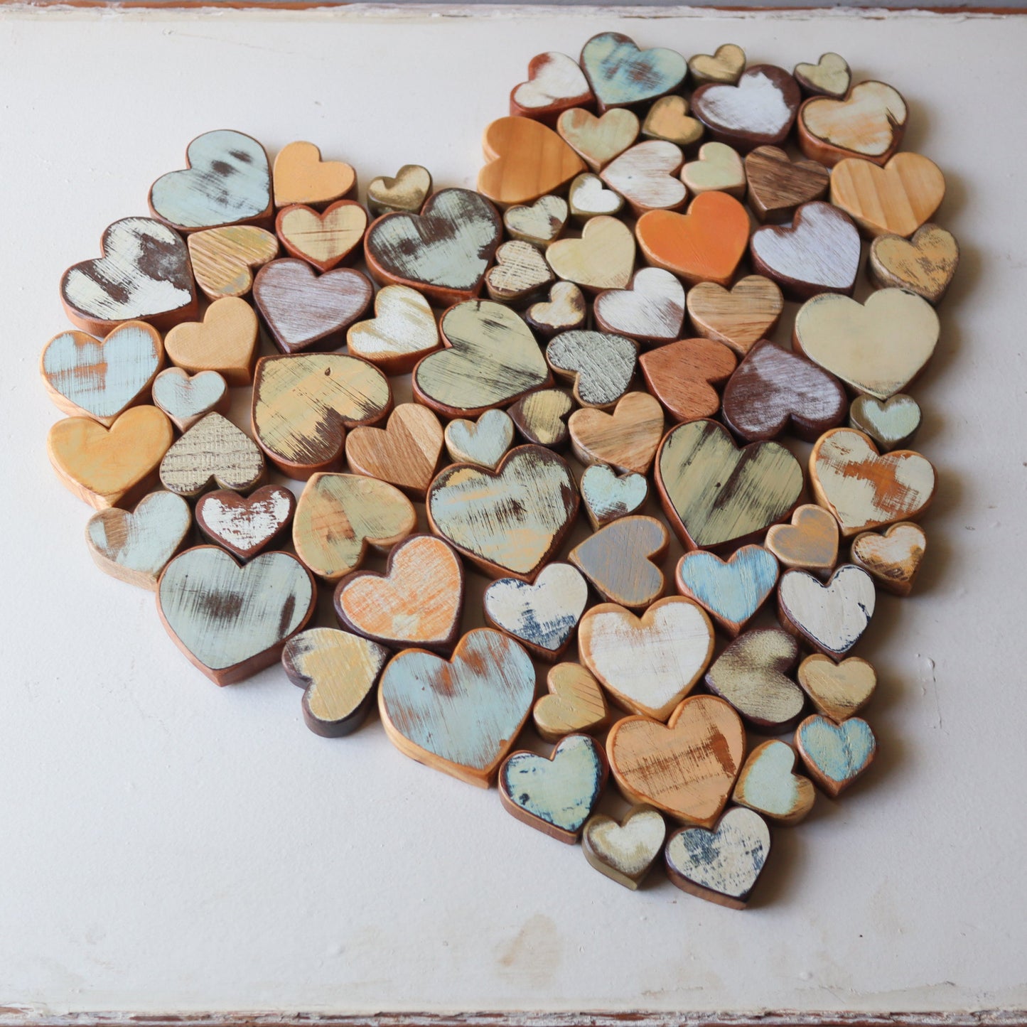 Heart of Hearts Wood Art - Handmade Reclaimed Wood Mosaic