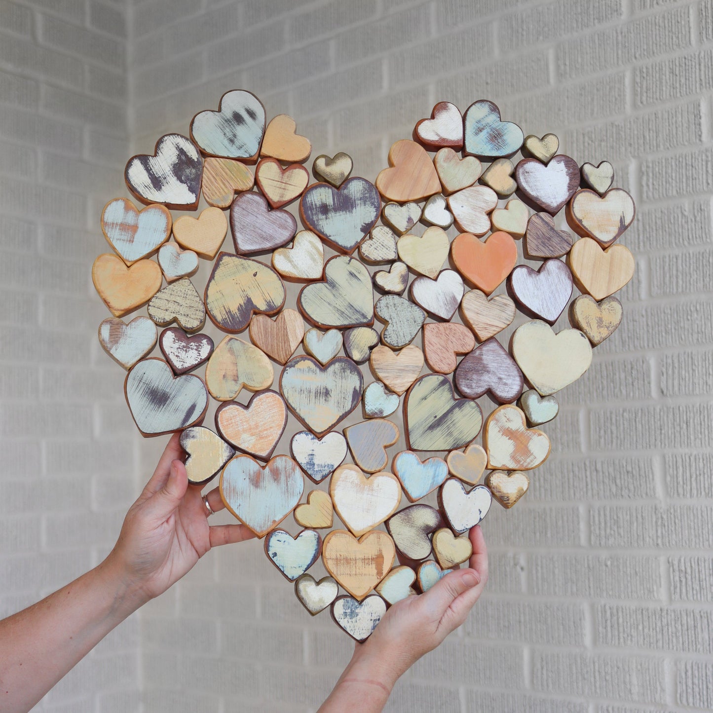 Heart of Hearts Wood Art - Handmade Reclaimed Wood Mosaic