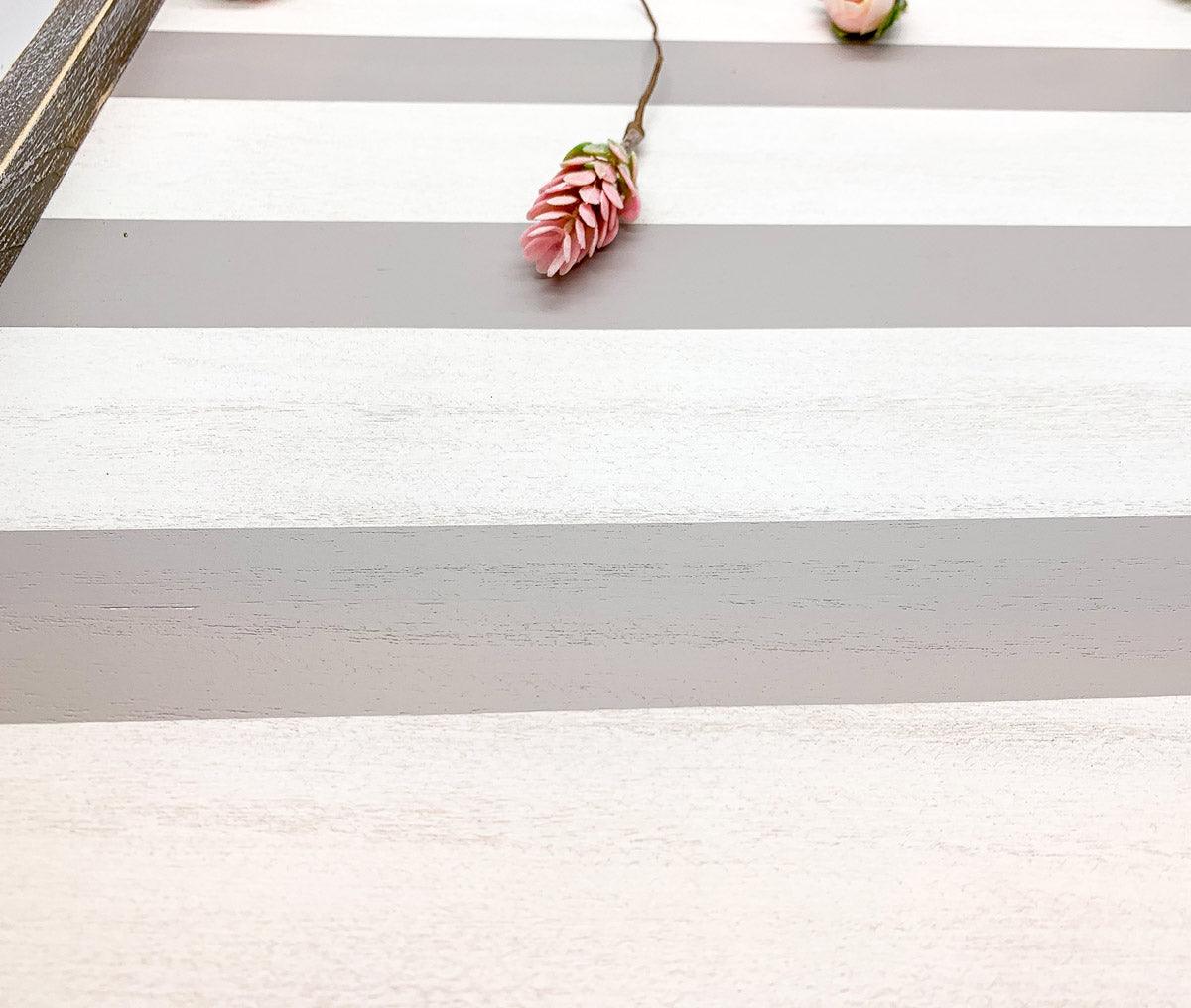 Everything Tray - Striped Wooden Charger 15x15"