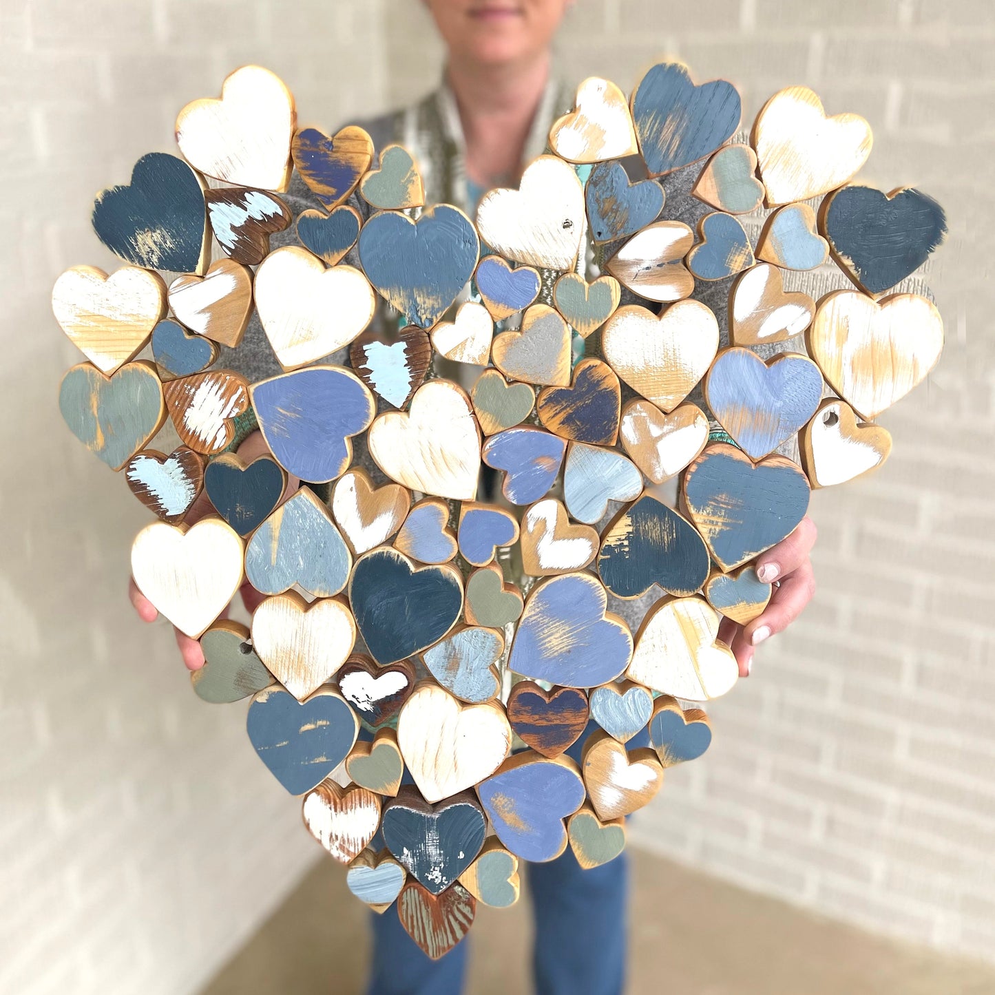 Heart of Hearts Wood Art - Handmade Reclaimed Wood Mosaic
