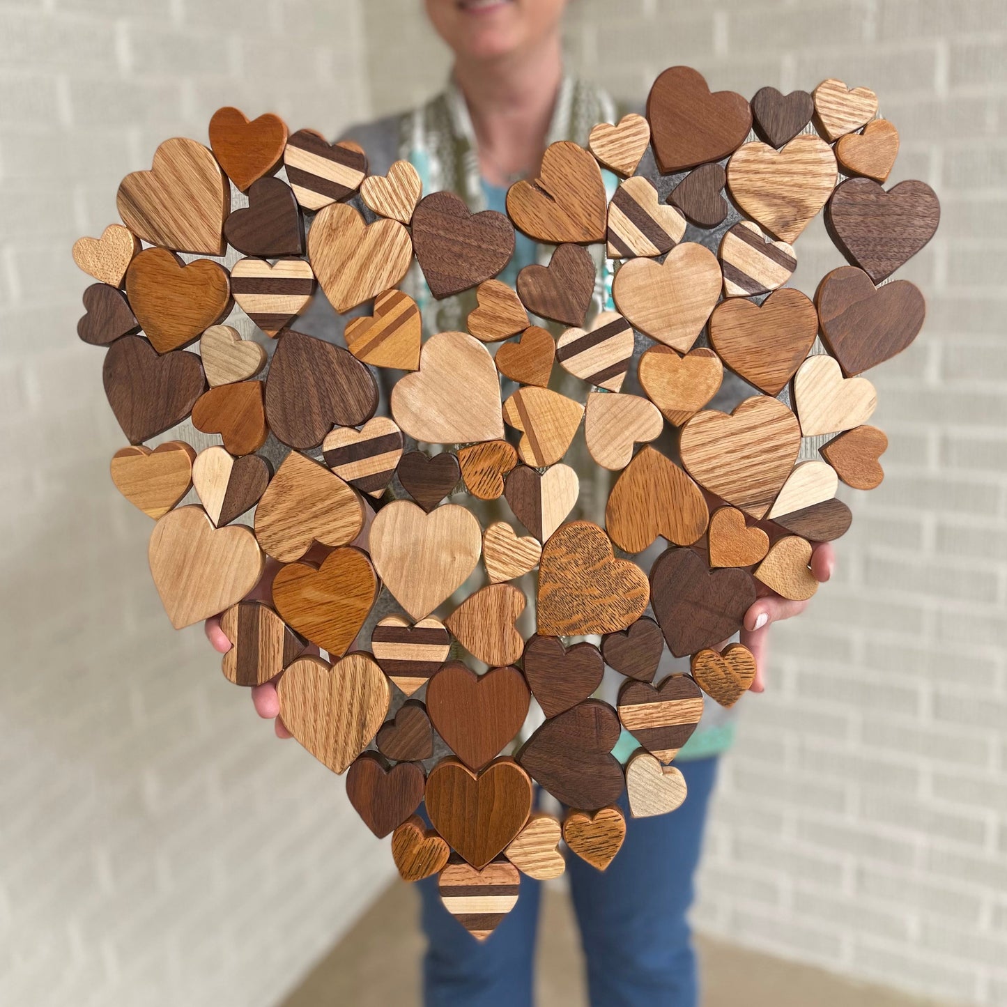 Heart of Hearts Wood Art - Handmade Reclaimed Wood Mosaic
