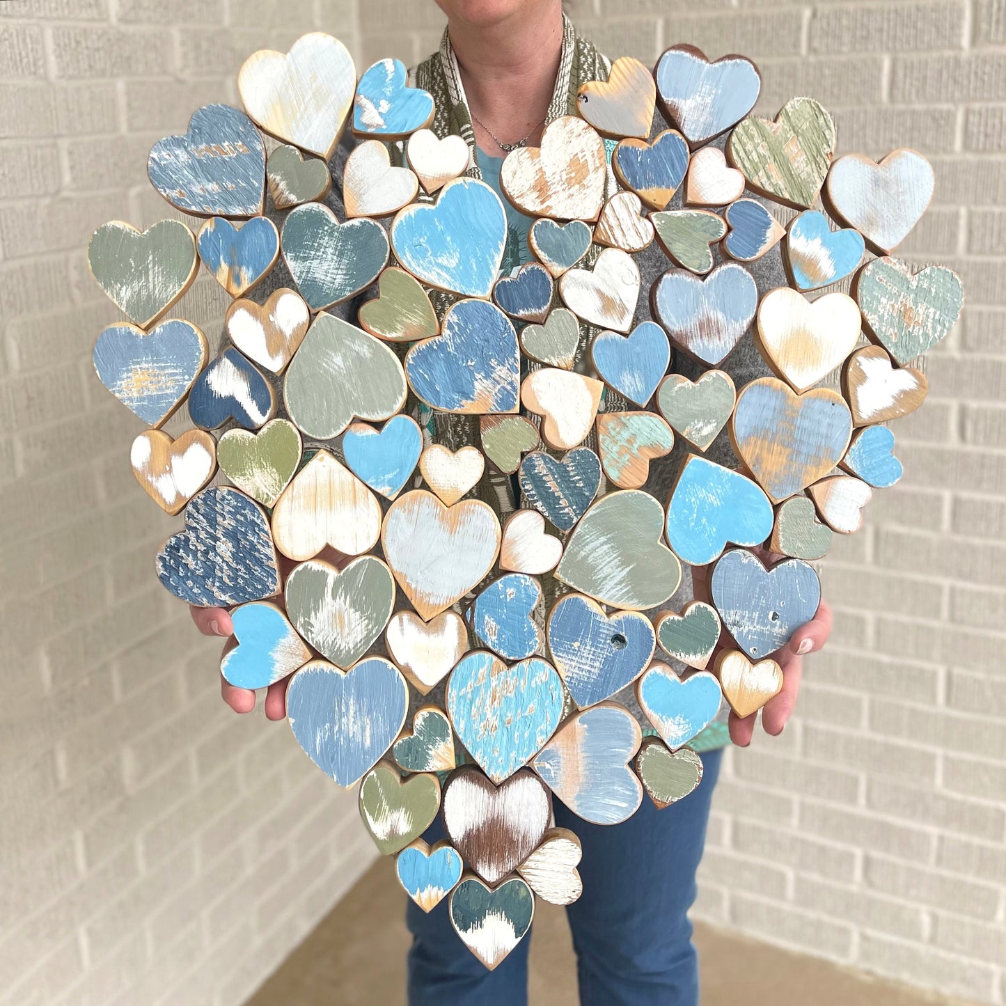 Heart of Hearts Wood Art - Handmade Reclaimed Wood Mosaic