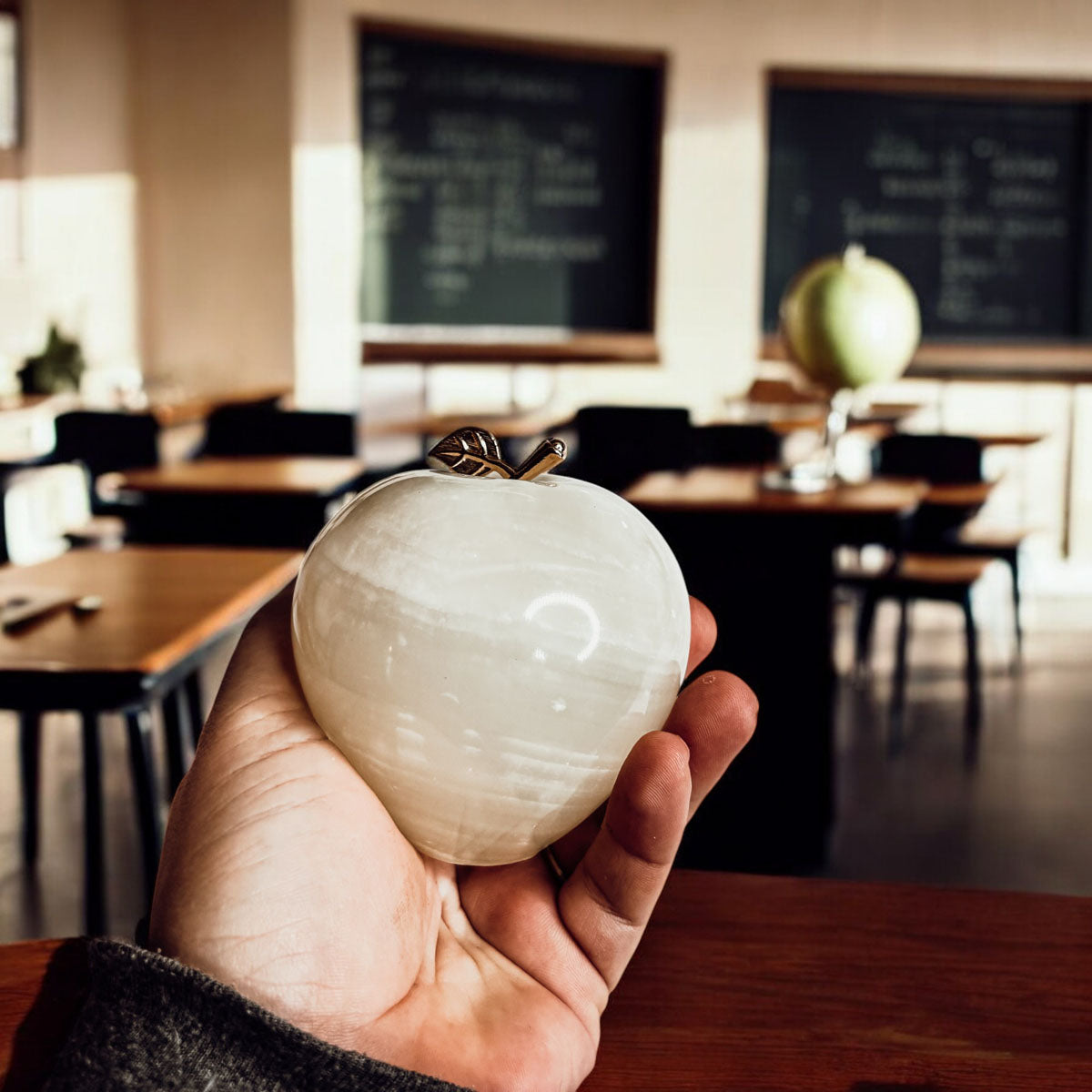 Marble Apple Paperweight - Hand-Polished Stone