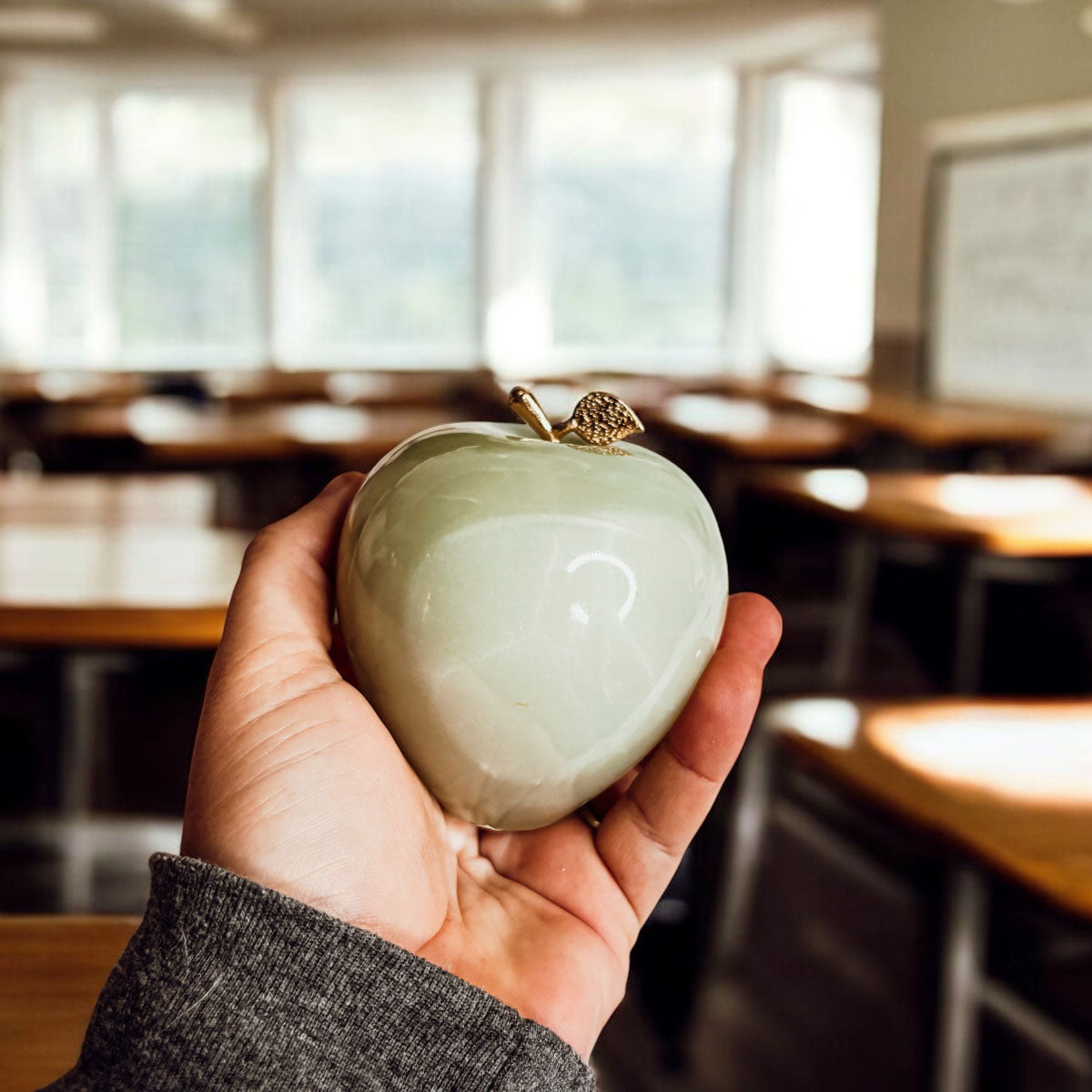 Marble Apple Paperweight - Hand-Polished Stone