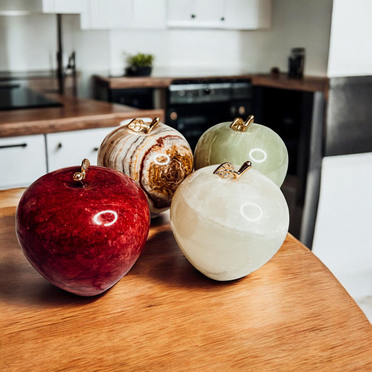 Marble Apple Paperweight - Hand-Polished Stone