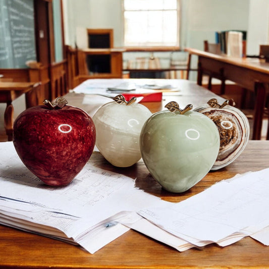 Marble Apple Paperweight - Hand-Polished Stone