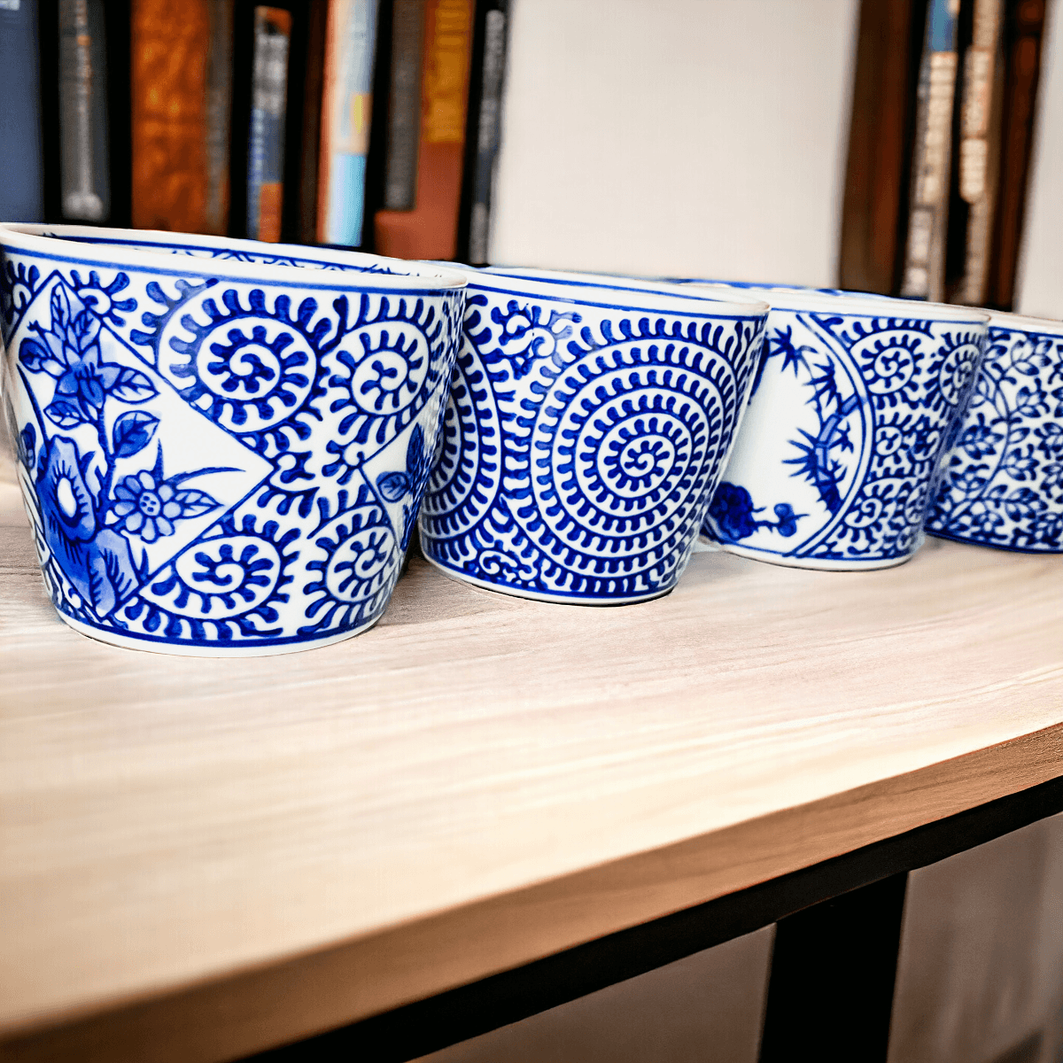 Mini Chinoiserie Cachepots - Hand-Painted Porcelain 2.75"