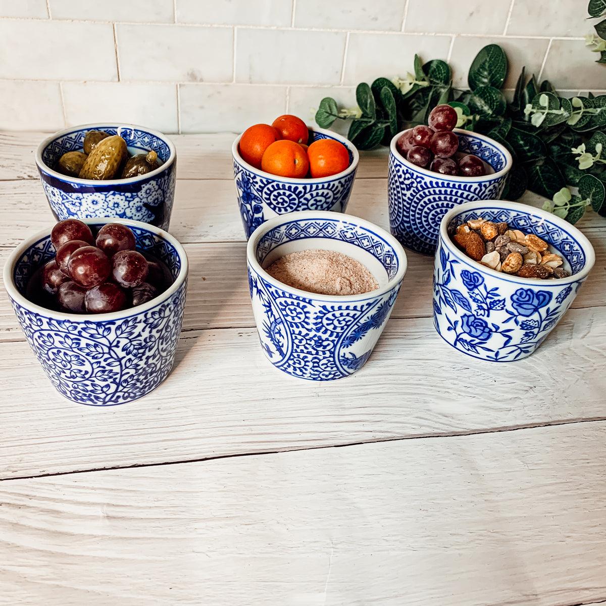 Mini Chinoiserie Cachepots - Hand-Painted Porcelain 2.75"