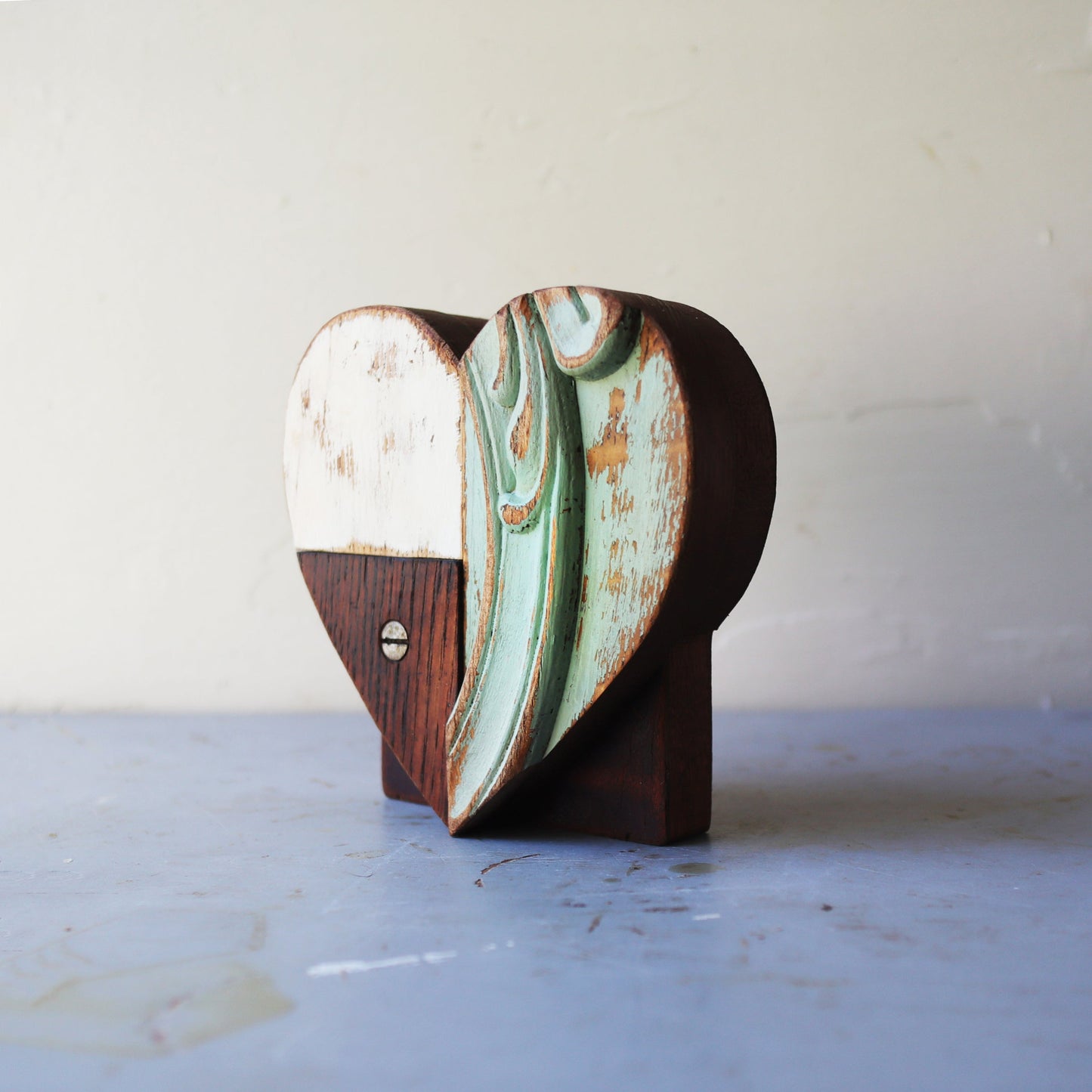 Reclaimed Wooden Heart Emojis - Handmade from Antique Piano Wood