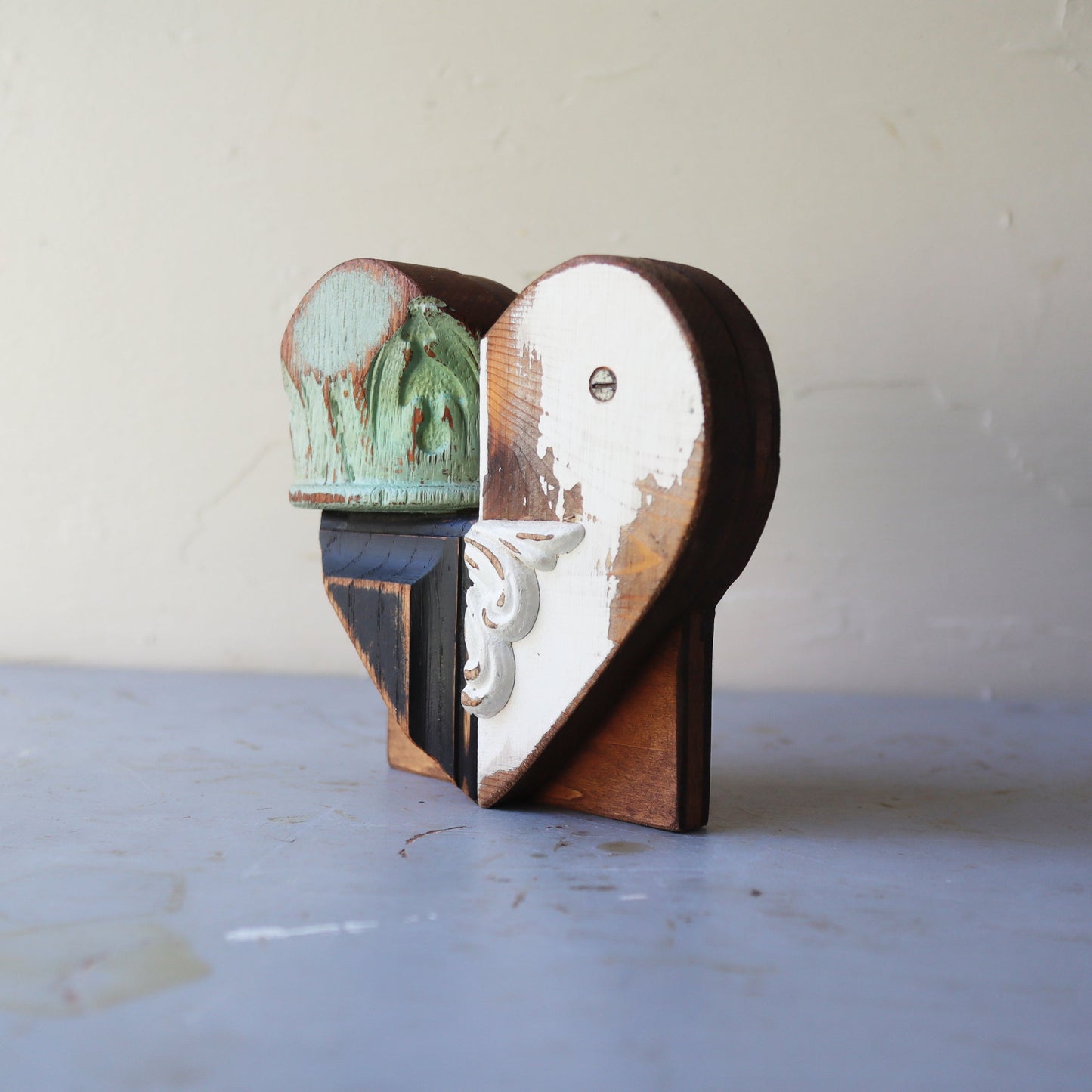 Reclaimed Wooden Heart Emojis - Handmade from Antique Piano Wood