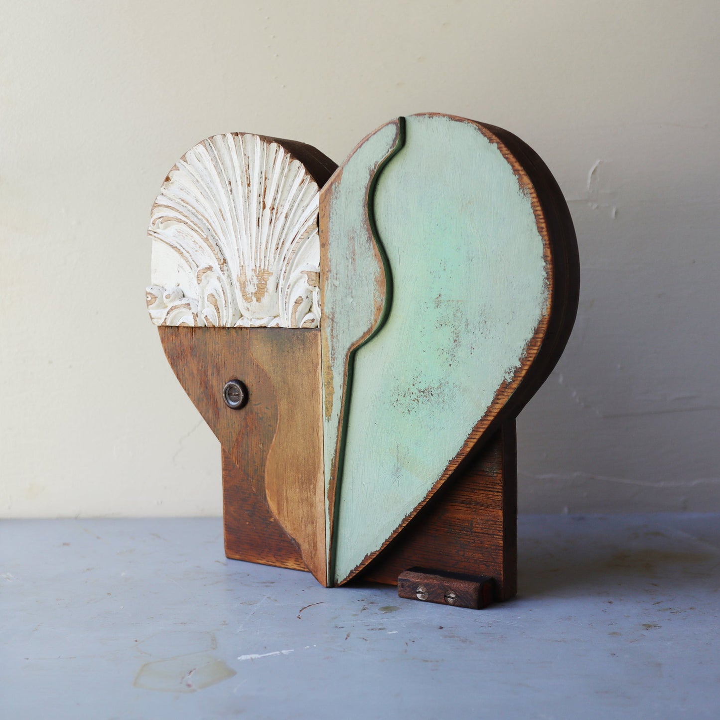 Reclaimed Wooden Heart Emojis - Handmade from Antique Piano Wood