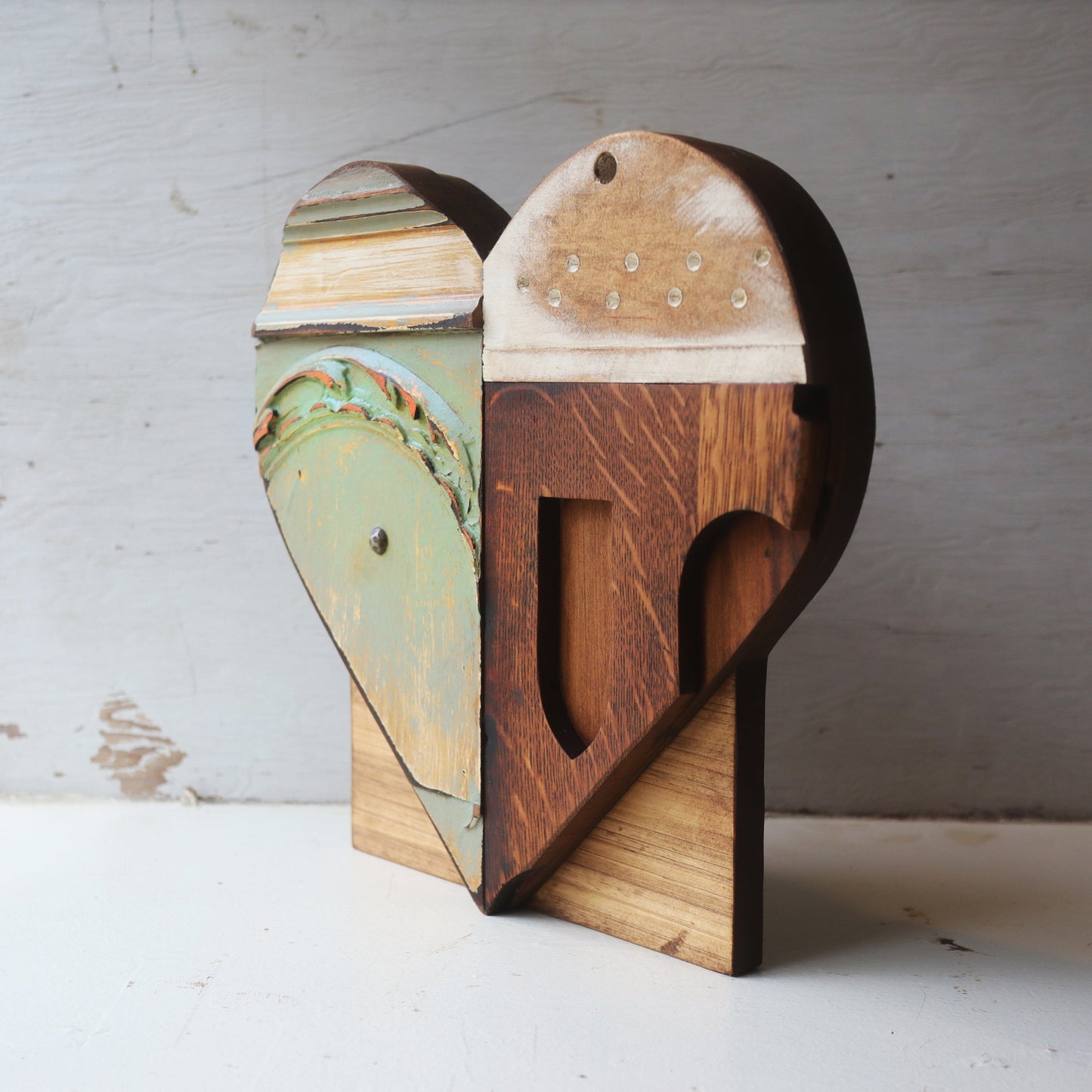 Reclaimed Wooden Heart Emojis - Handmade from Antique Piano Wood