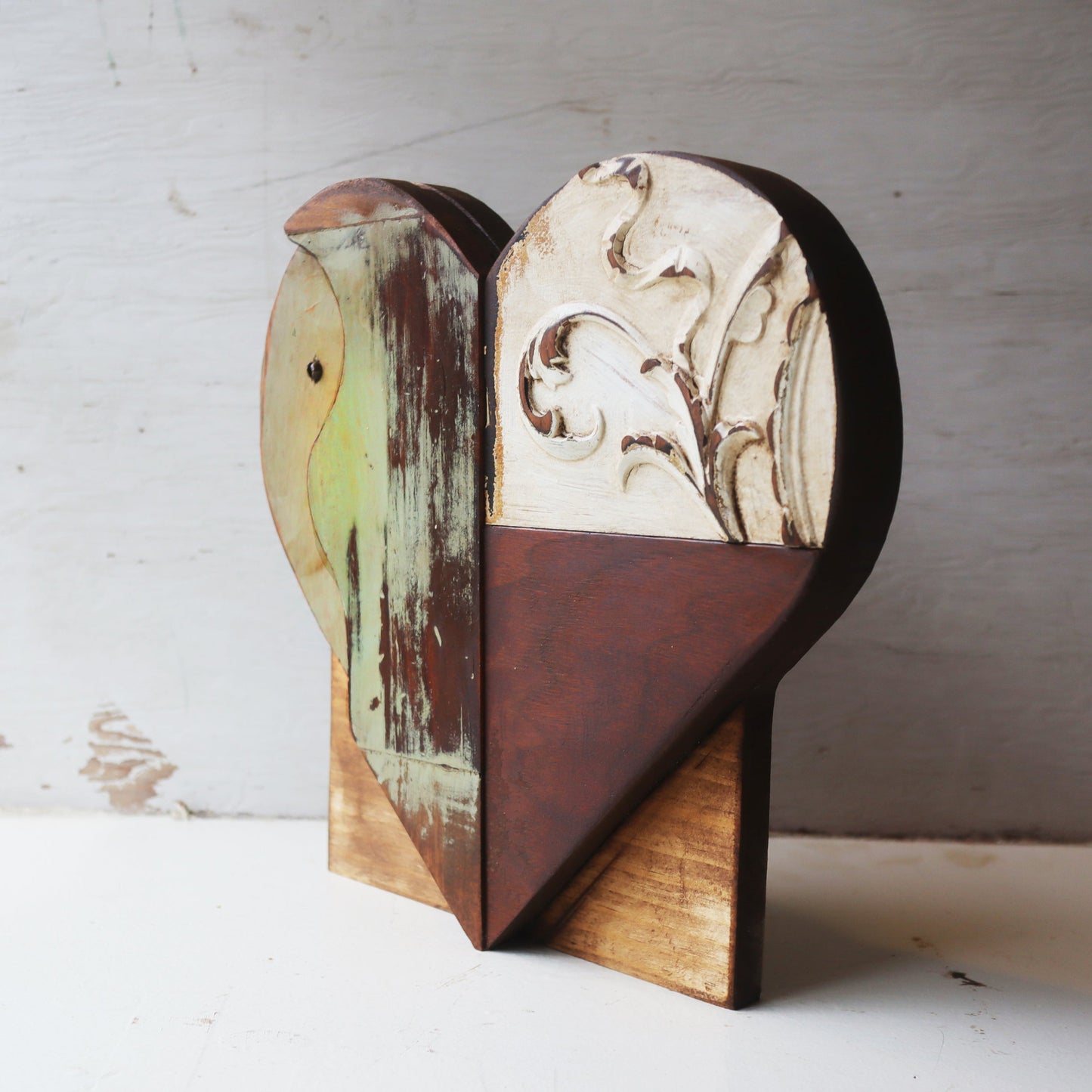 Reclaimed Wooden Heart Emojis - Handmade from Antique Piano Wood